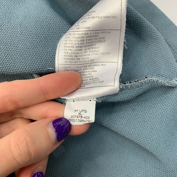 Nike Fitdry Polo Shirt Mens XL Extra Large Slate Short Sleeve High Low Hem Golf - Picture 6 of 11